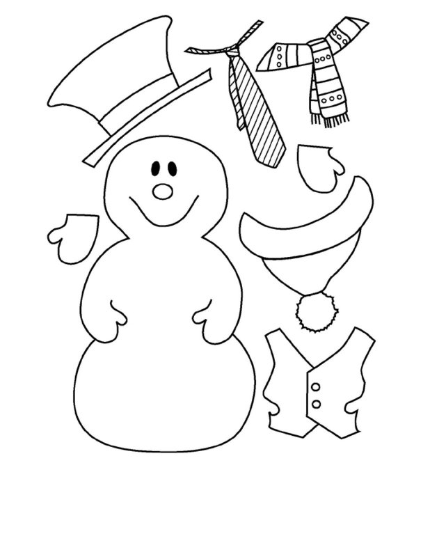 Снеговик трафарет