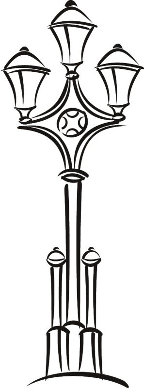 Трафарет уличного фонаря