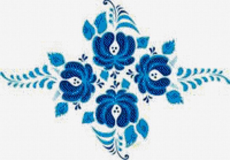 Гжель трафарет