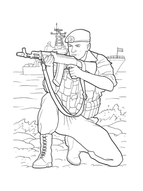 Солдат раскраска для детей