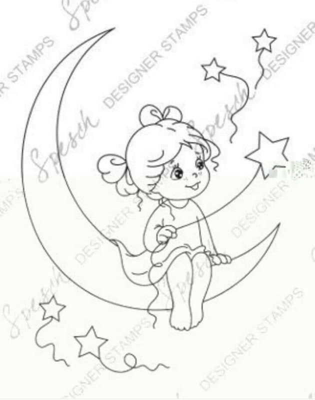 Ангелочки раскраска на Луне