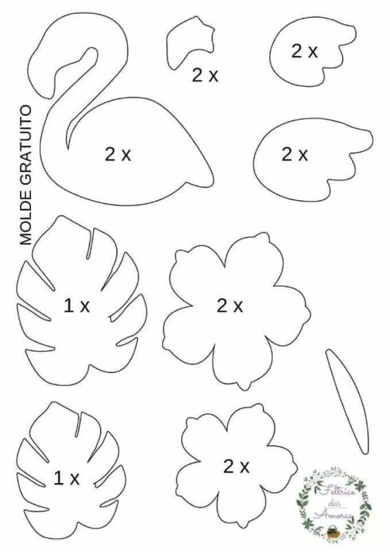 Схема цветов из фетра