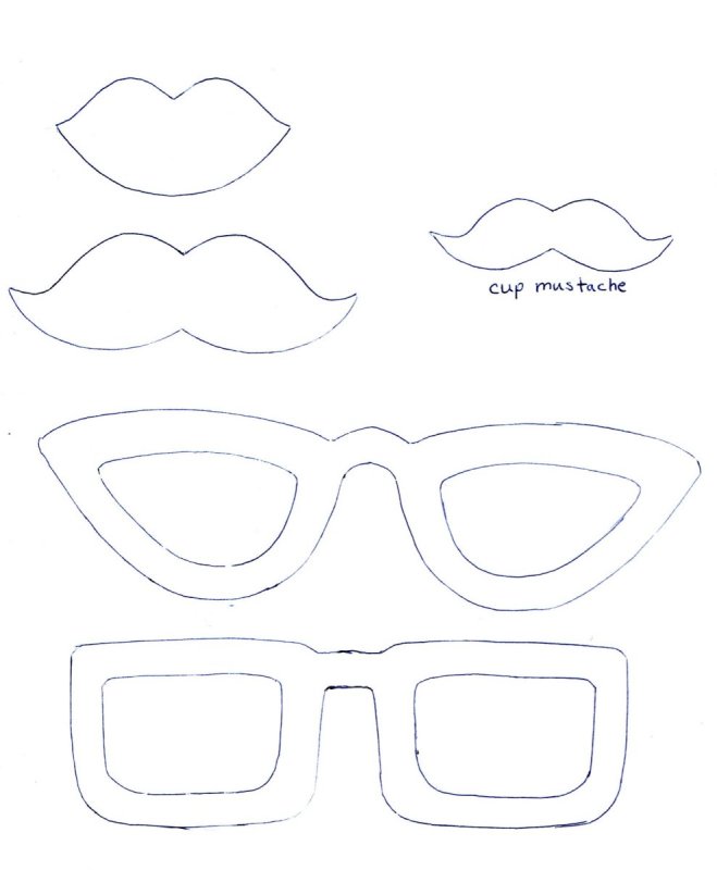 Трафарет для очков на палочке