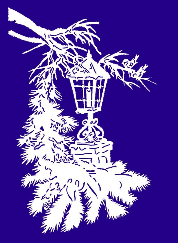 Вытынанки на окна новогодние