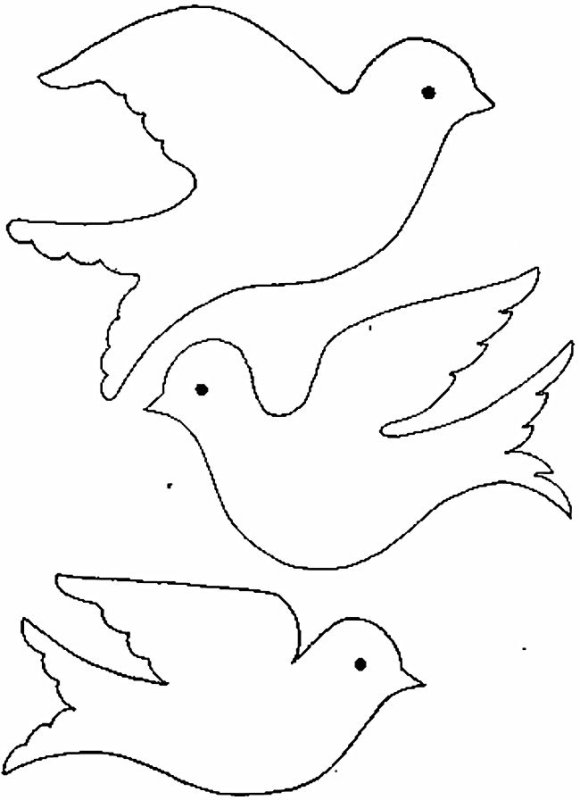 Трафареты птичек для вырезания из бумаги