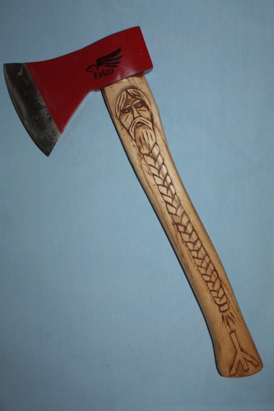 Ручка топора резьба Викинг