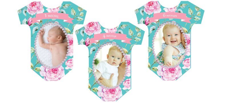 Бодики с месяцами для фотосессии