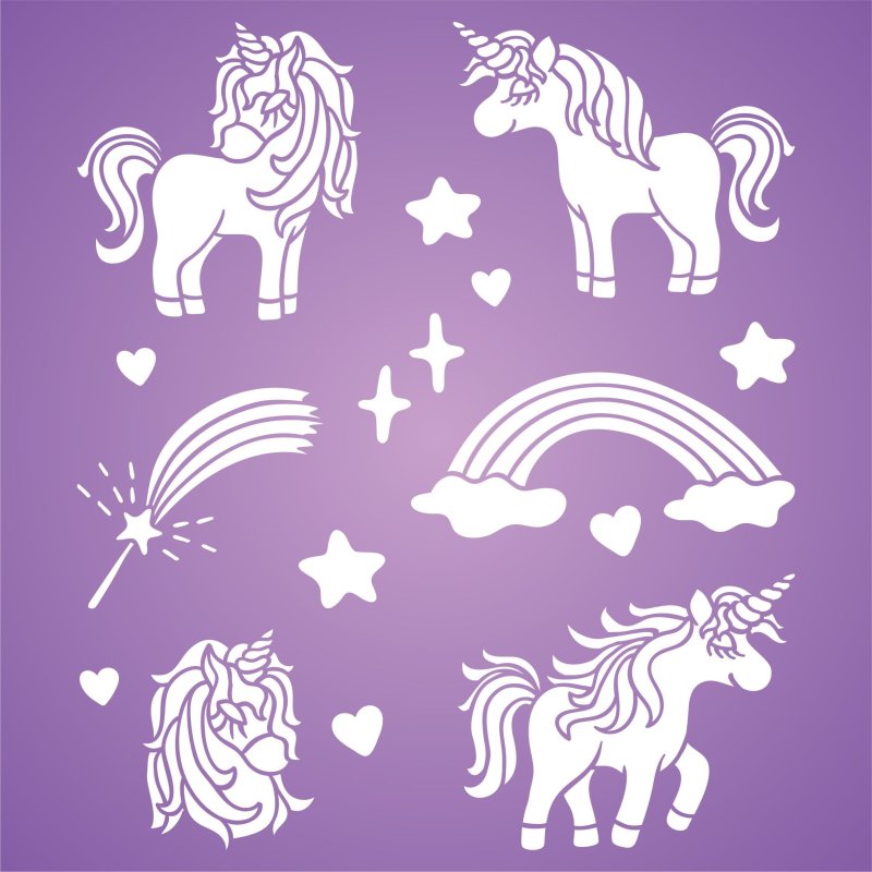 Единорог трафарет
