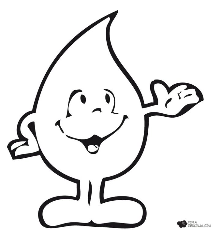 Раскраска капелька воды для детей