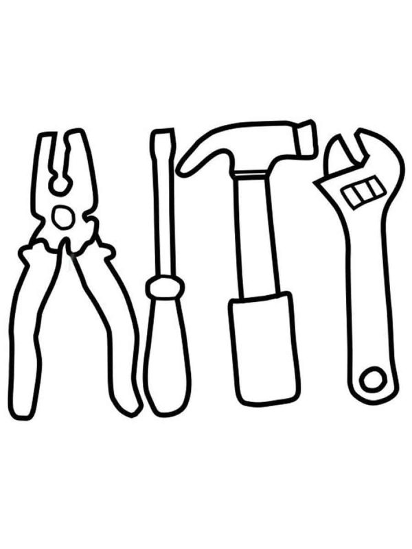 Строительные инструменты раскраска для детей