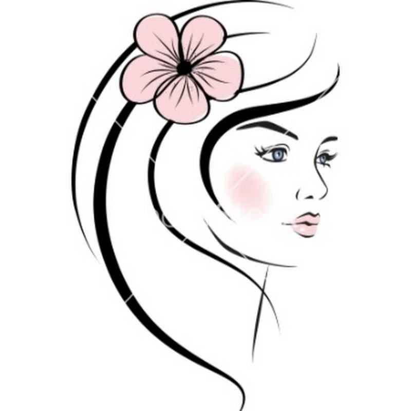 Красивый силуэт женского лица