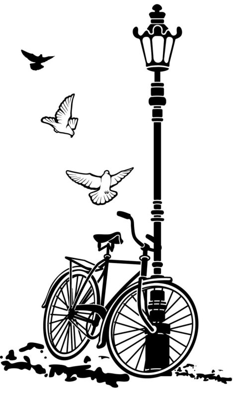 Трафарет уличного фонаря