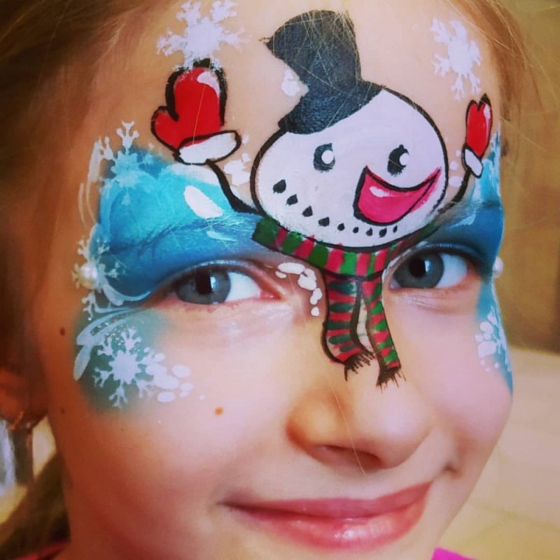 Новогодний аквагрим