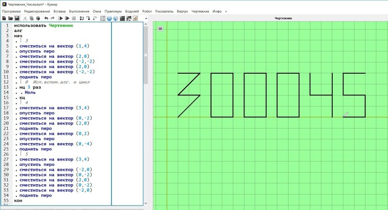 Информатика 6 класс кумир чертежник