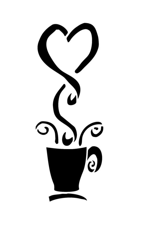 Трафарет кофейной чашки