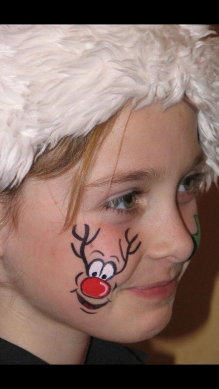 Новогодний аквагрим легкий