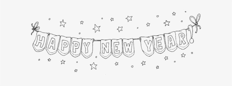 Happy New year карандашом