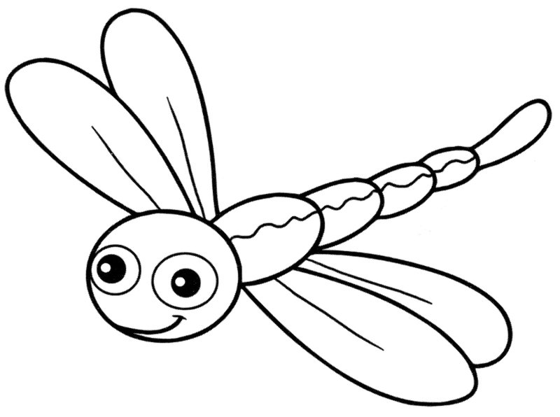 Стрекоза картинка для детей раскраска