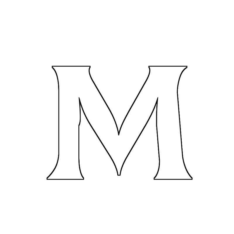 Буква м трафарет
