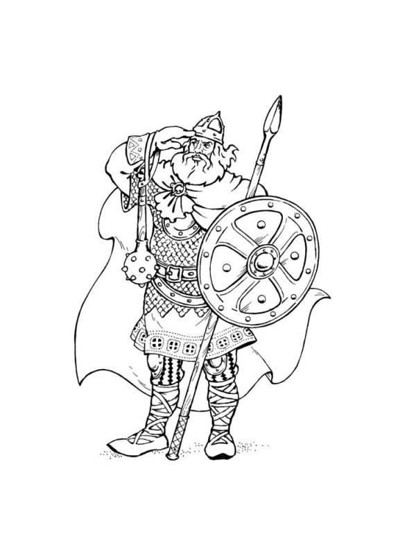 Богатыри. Раскраска