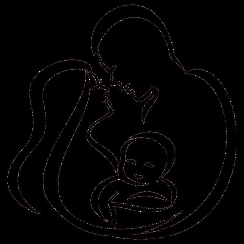 Силуэты семьи с детьми