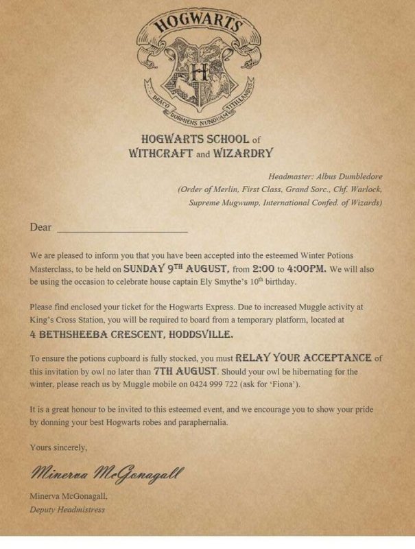Письмо Гарри Поттеру приглашение в Хогвартс