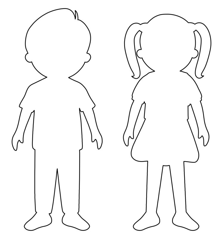 Трафарет людей для вырезания из бумаги