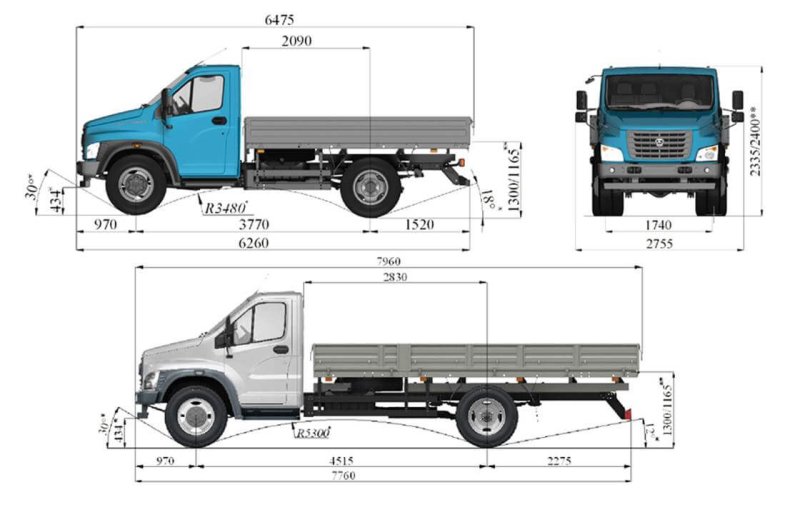 Газон Некст 3010ga габариты