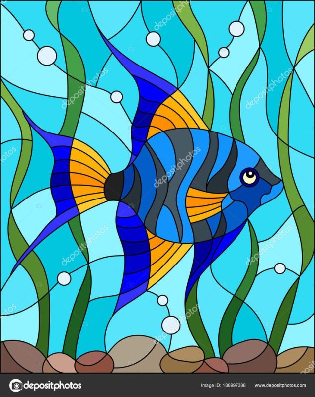 Витраж морская тема