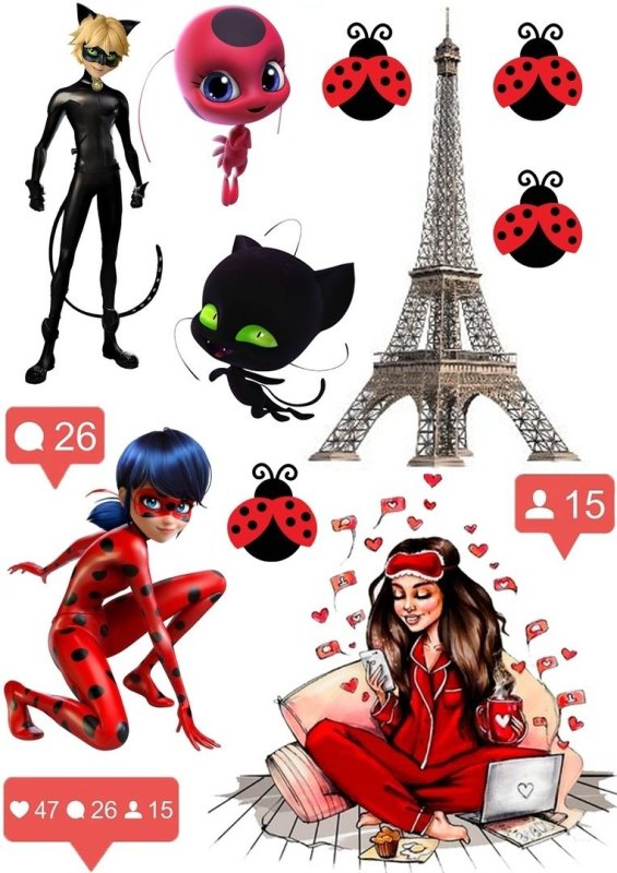 Леди баг печать на торт