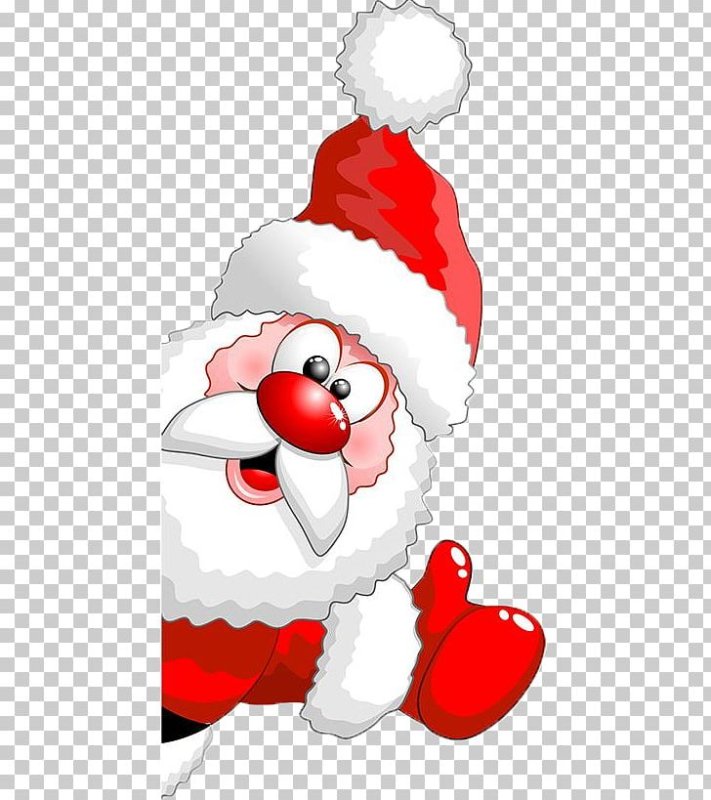 Дед Мороз выглядывает