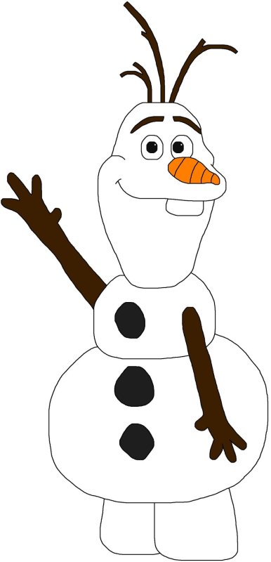 Трафарет снеговика на дверь