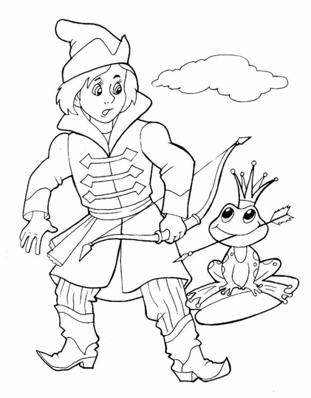 Герои сказки Царевна лягушка раскраска