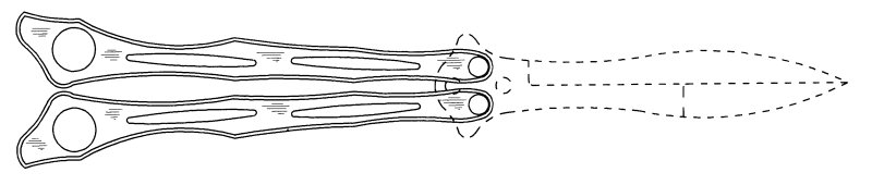 Чертёж ножа бабочки из стандофф 2