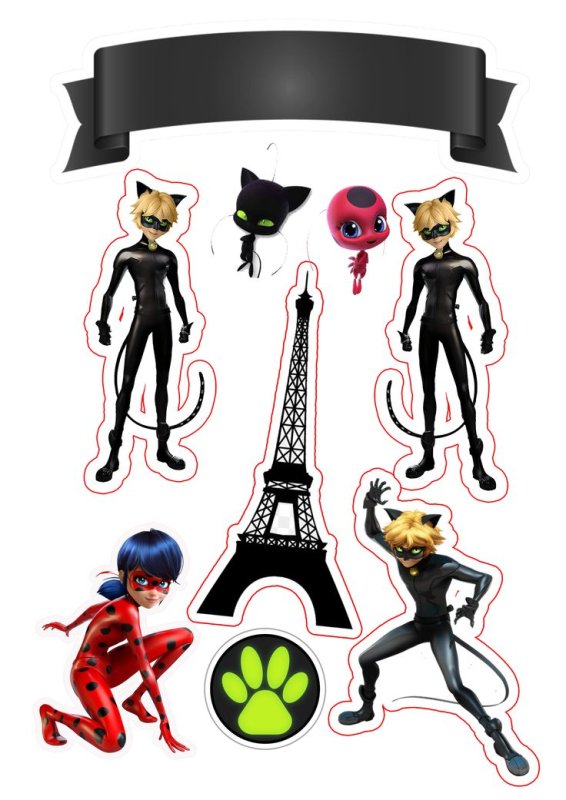 Наклейка на торт леди баг