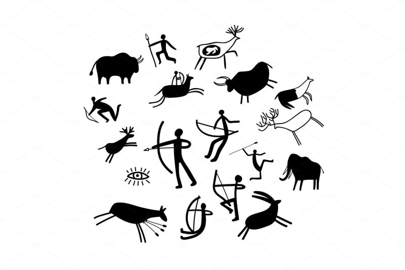 Петроглифы севера вектор