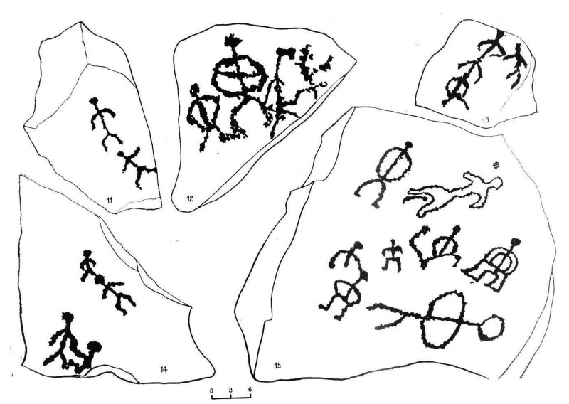 Алтайские петроглифы шаман вектор