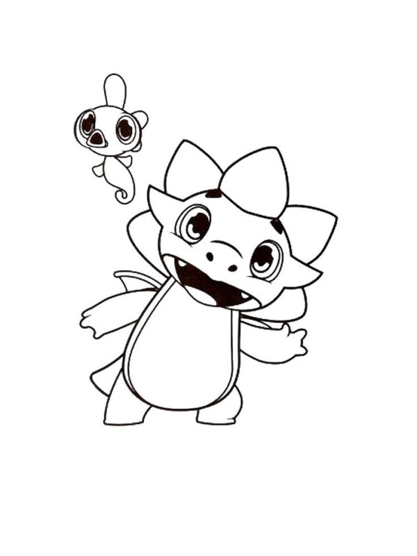 Раскраска дракоши Тоши