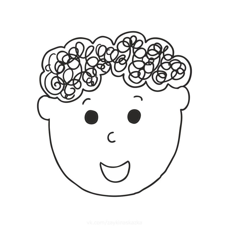 Шаблон лица без волос для детей