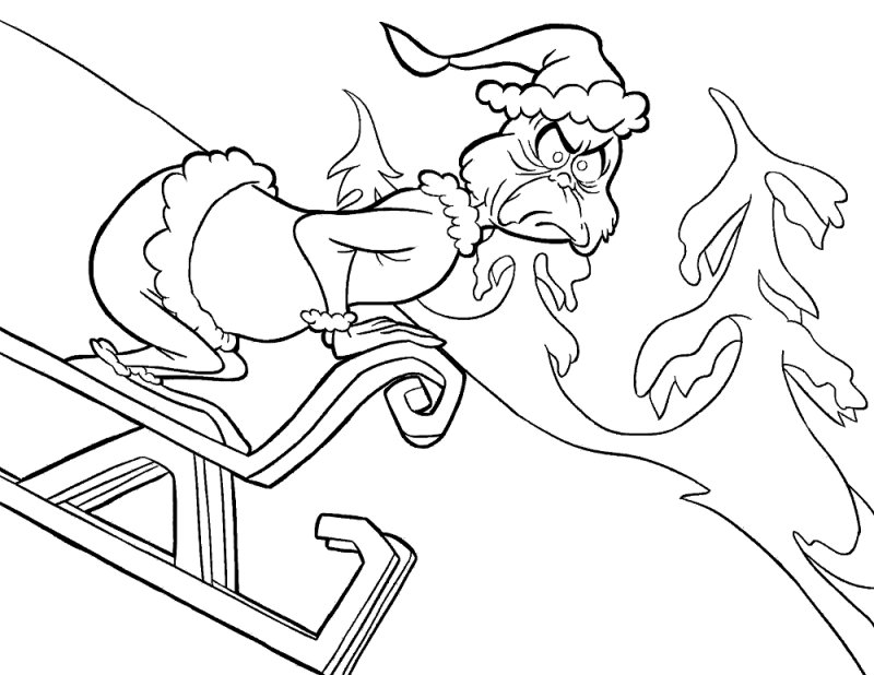 Раскраска Гринч похититель Рождества