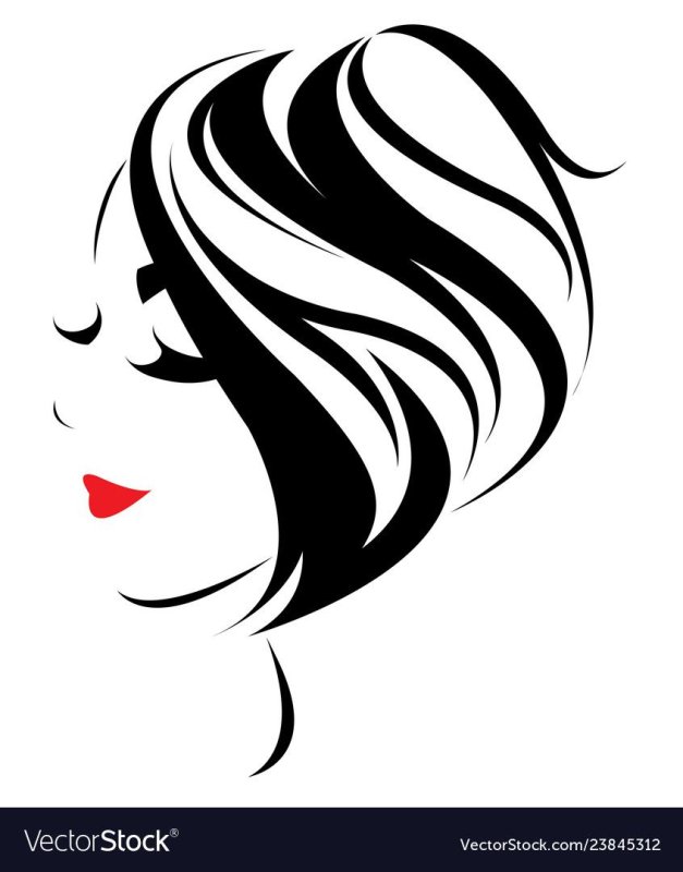 Силуэт женского лица в профиль