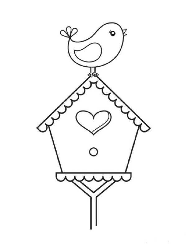 Скворечник раскраска для детей