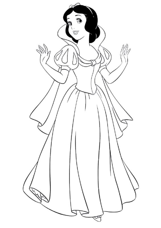 Раскраска для девочек Дисней Белоснежка