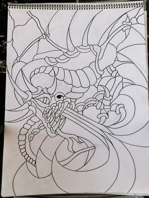 Витраж дракон шаблон