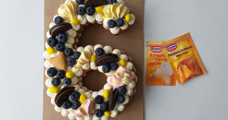 Торт цифра 6 украшение