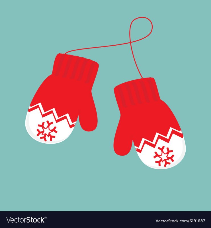 Новогодние варежки печать