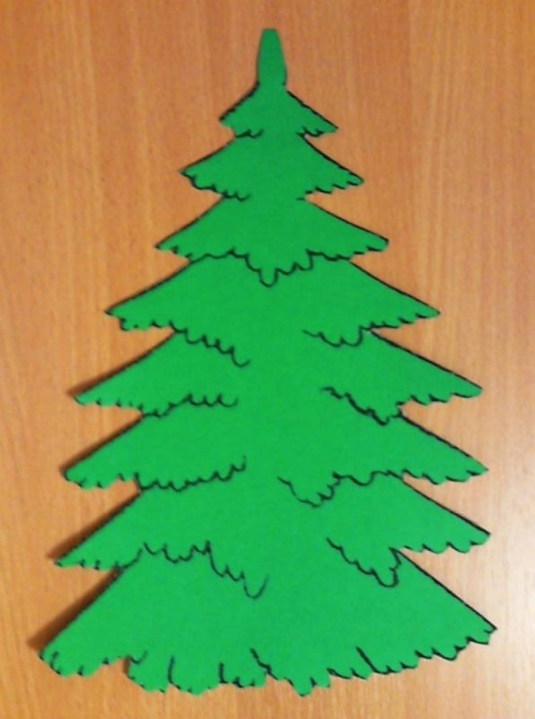 Елка аппликация из бумаги