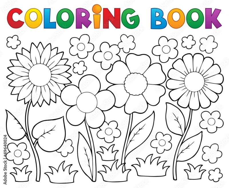 Цветы раскраска для детей