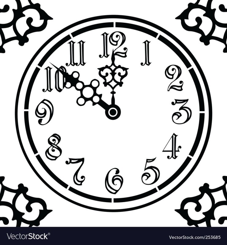 Новогодние часы рисунок