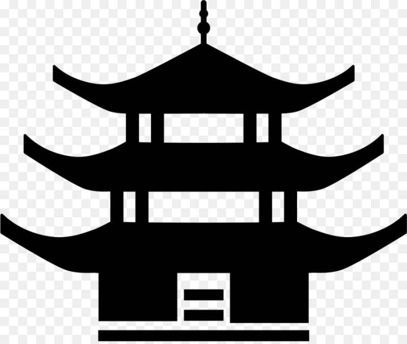 Силуэт японского здания